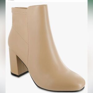 MIA Shoes Carla Womens Vegan Leather Ankle Boots with Heel